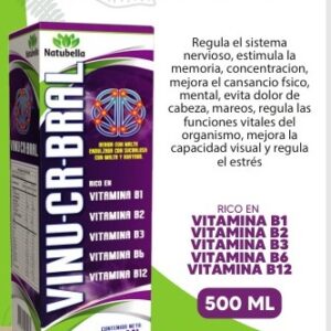 Botella de VINU-CR-BRAL Natubella para memoria y sistema nervioso