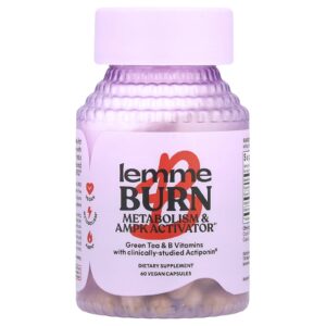 Frasco de color lila de Lemme Burn Metabolism y AMPK Activator de 60 capsulas veganas