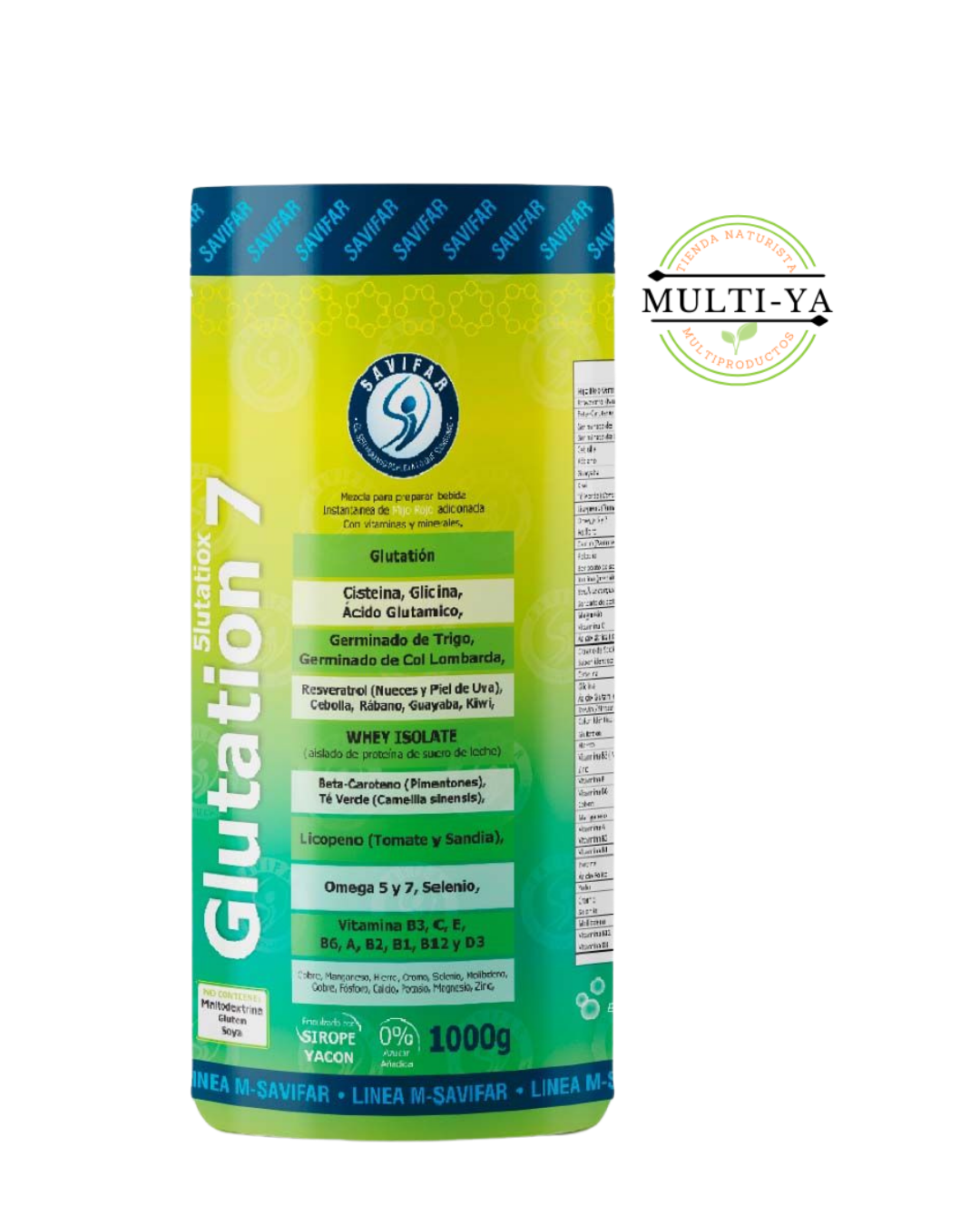 glutatión 7 savifar 1000g tarro suplemento antioxidante glutatión 7 savifar 1000g tarro suplemento antioxidante